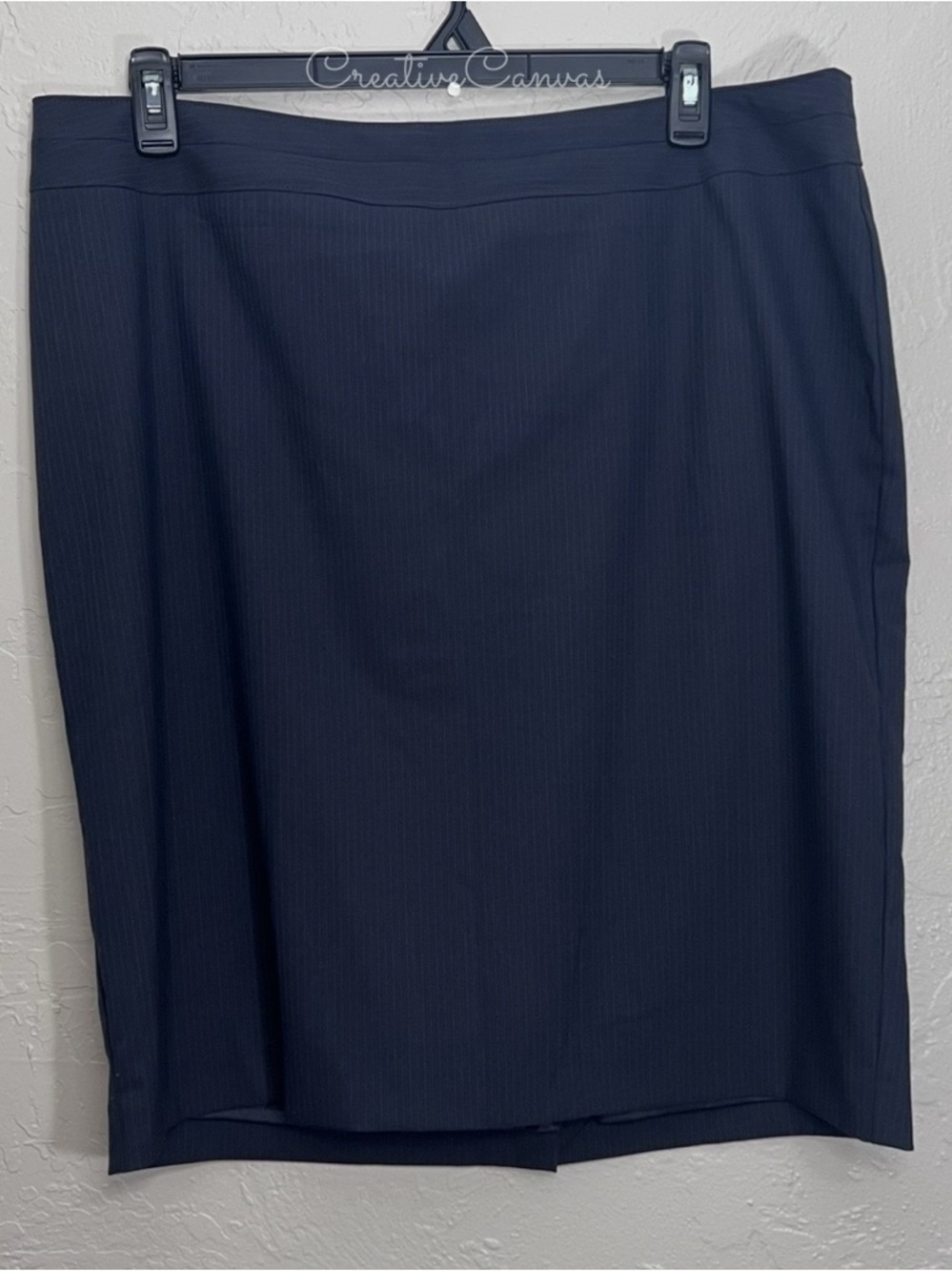 Lane Bryant Dark Grey Pinstriped Pencil Skirt Size 18